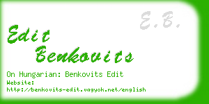 edit benkovits business card